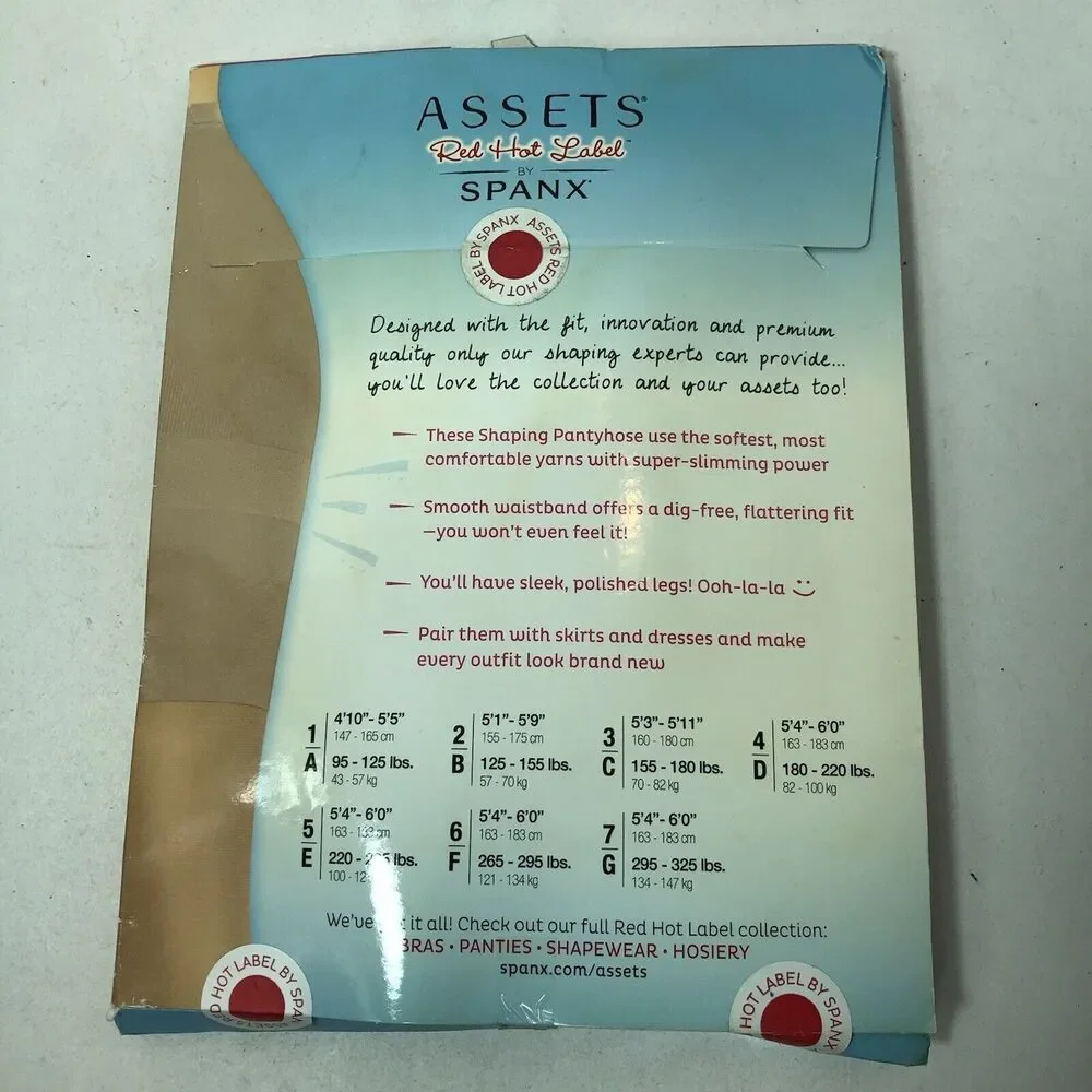 Assets Red Hot Label by SPANX Shaping Pantyhose Super Control Sheers 5E Black C1